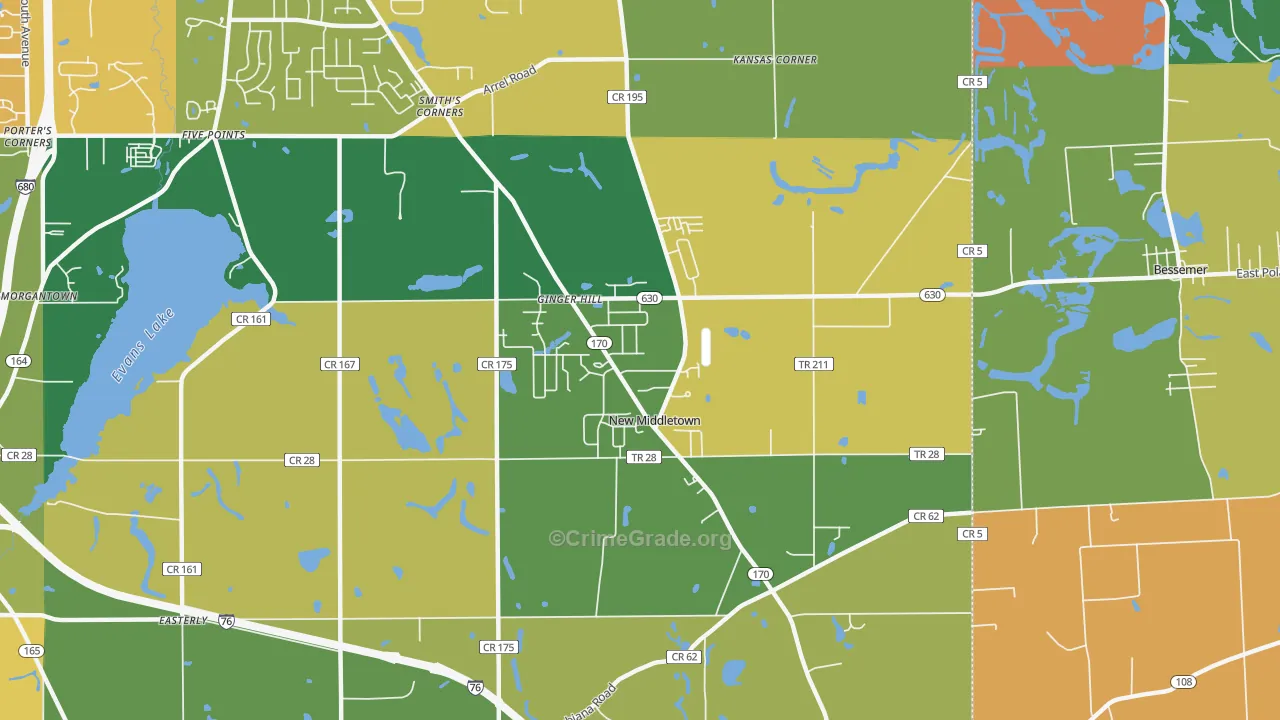 New Middletown, OH Map of Assault Rates