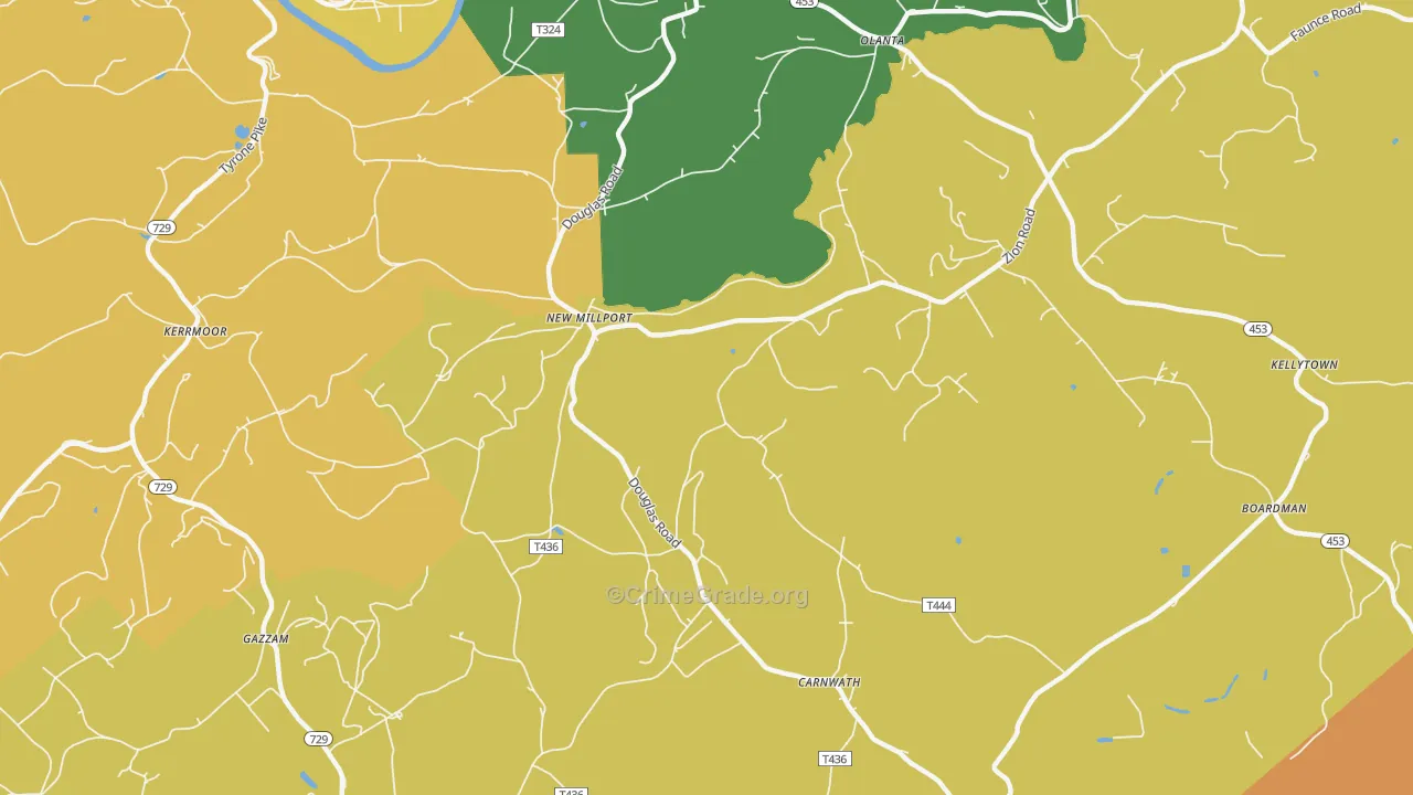 New Millport, PA Map of Assault Rates