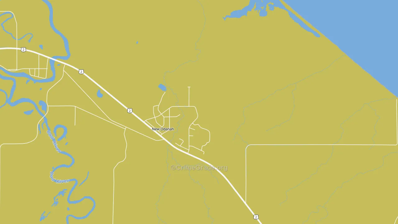 New Odanah, WI Map of Assault Rates