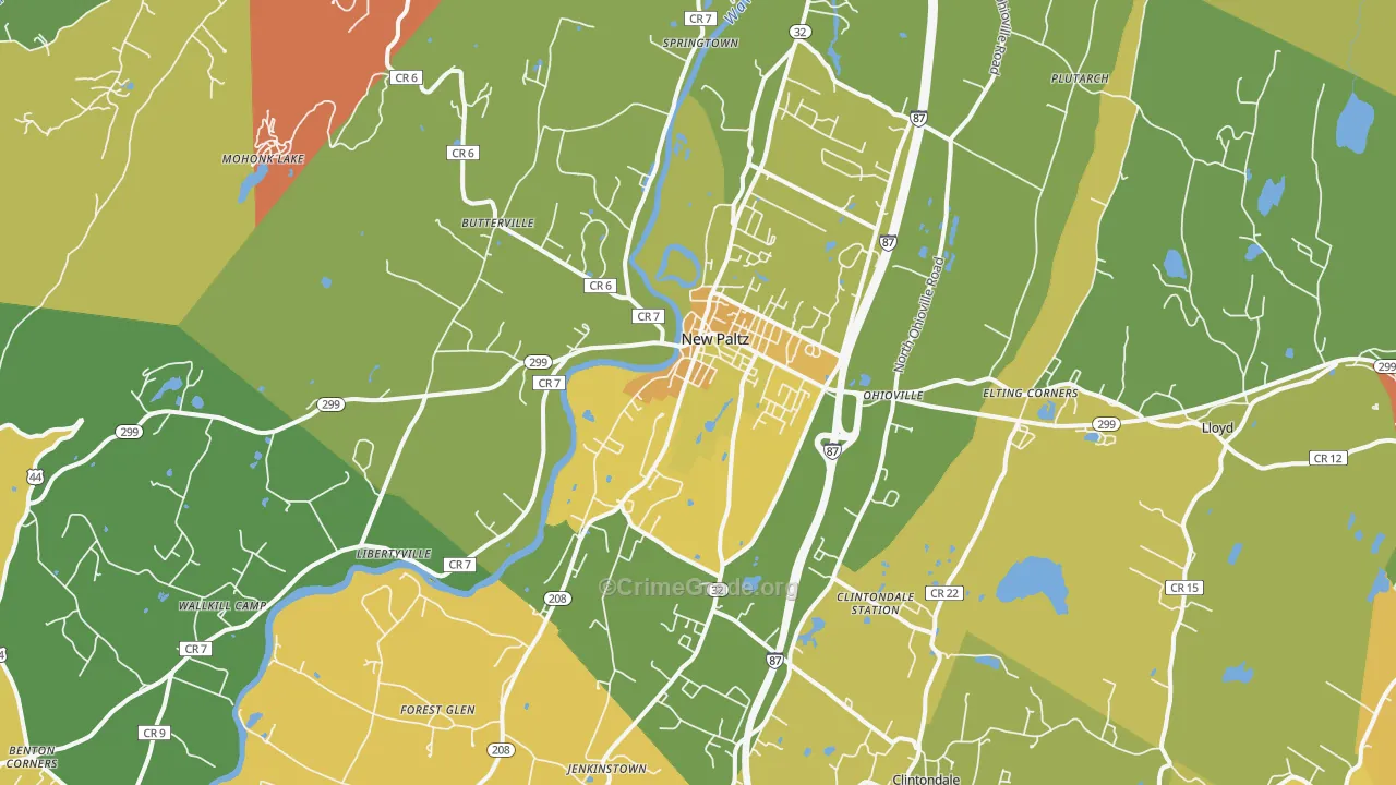 New Paltz, NY Map of Assault Rates