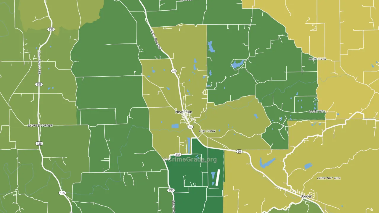 New Pekin, IN Map of Assault Rates