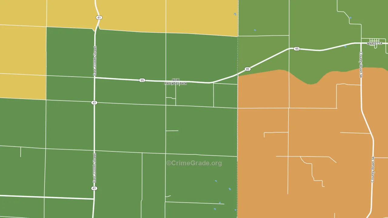 New Philadelphia, IL Map of Assault Rates
