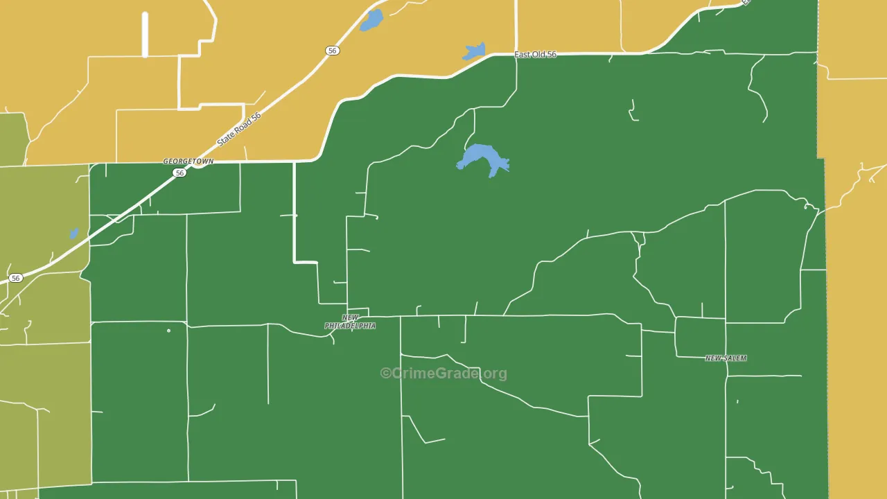 New Philadelphia, IN Map of Assault Rates
