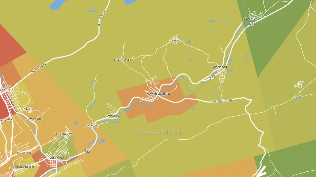 New Philadelphia, PA Map of Assault Rates