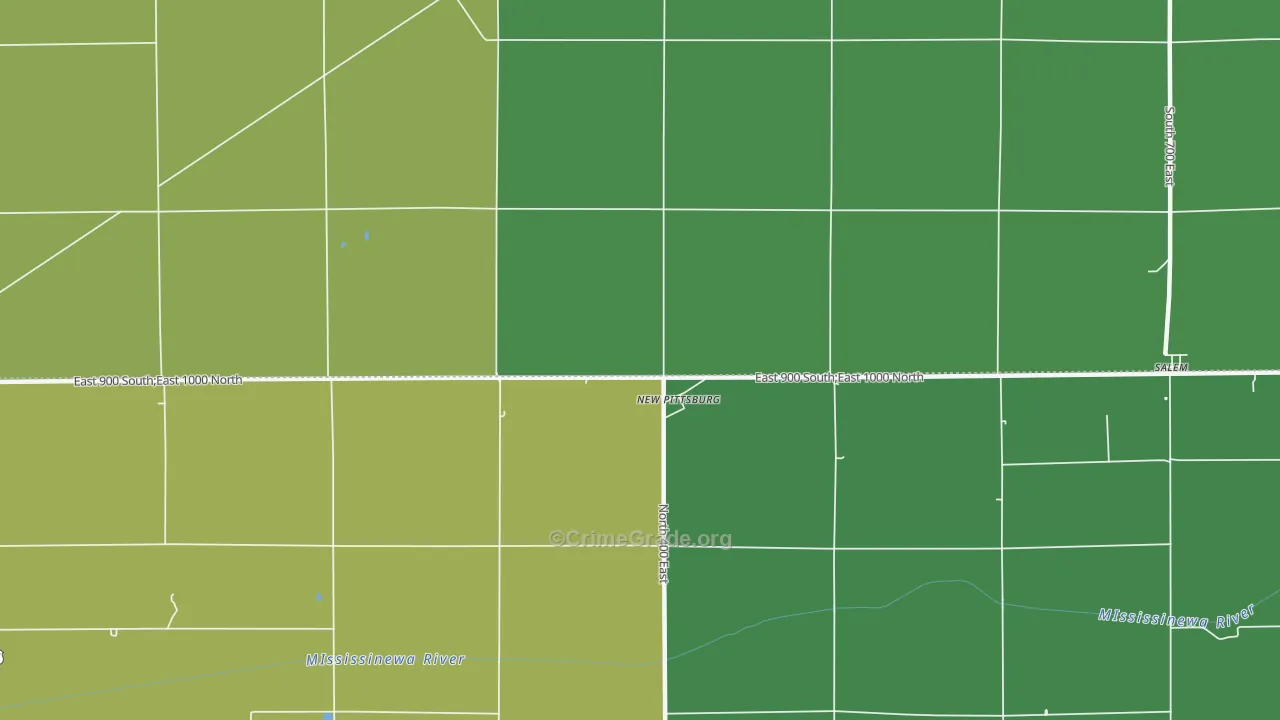 New Pittsburg, IN Map of Assault Rates
