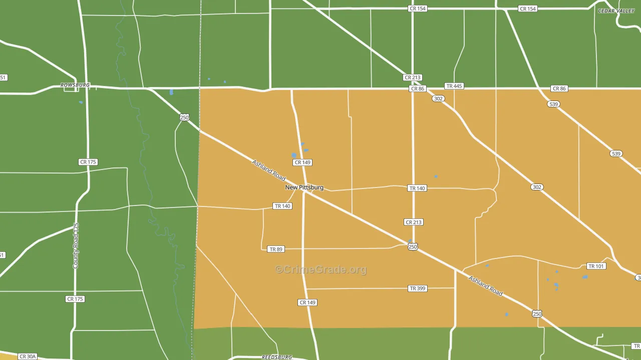 New Pittsburg, OH Map of Assault Rates