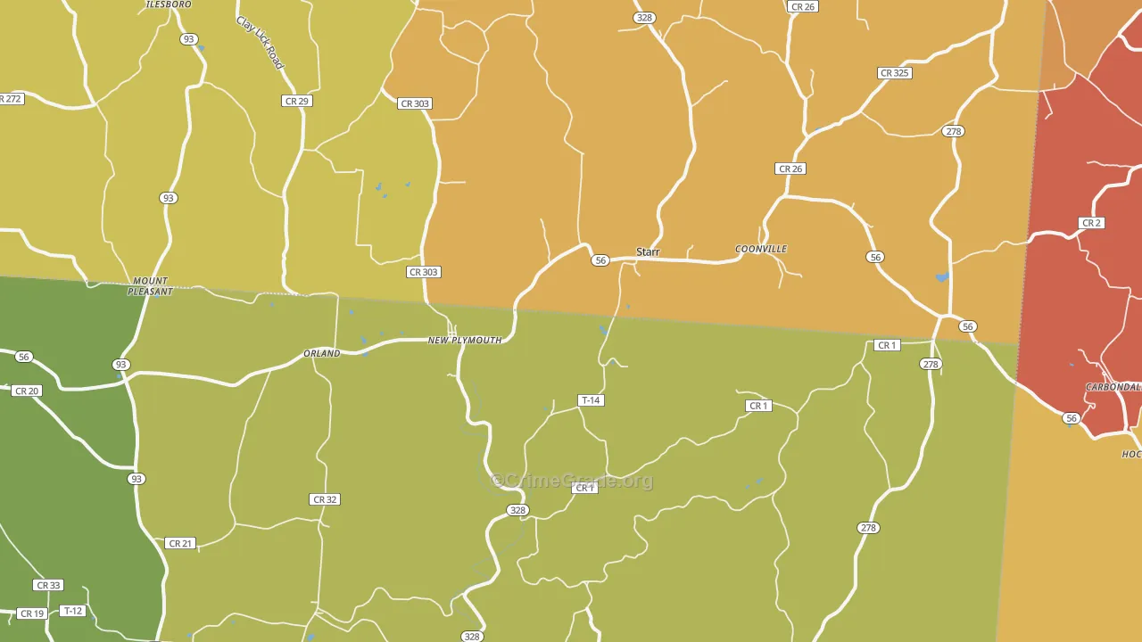 New Plymouth, OH Map of Assault Rates