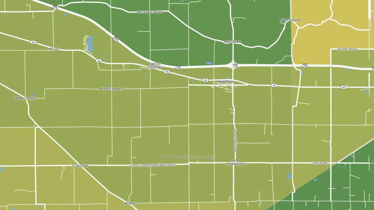 New Point, IN Map of Assault Rates