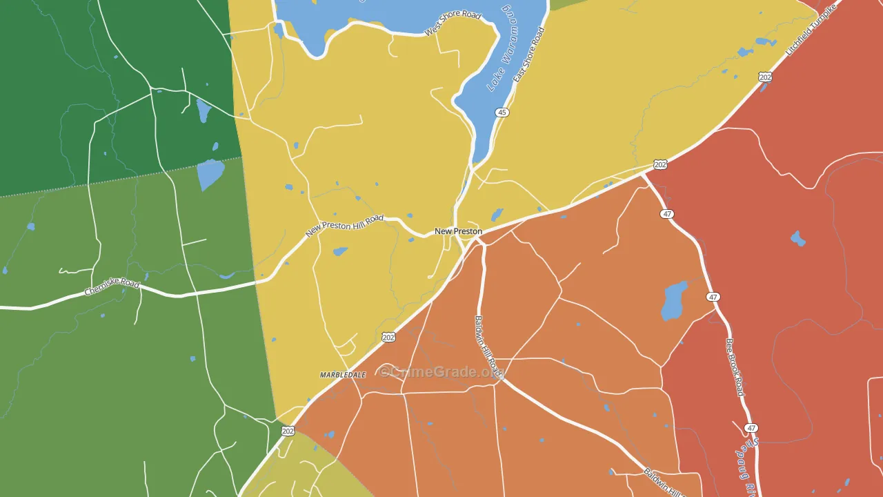 New Preston, CT Map of Assault Rates