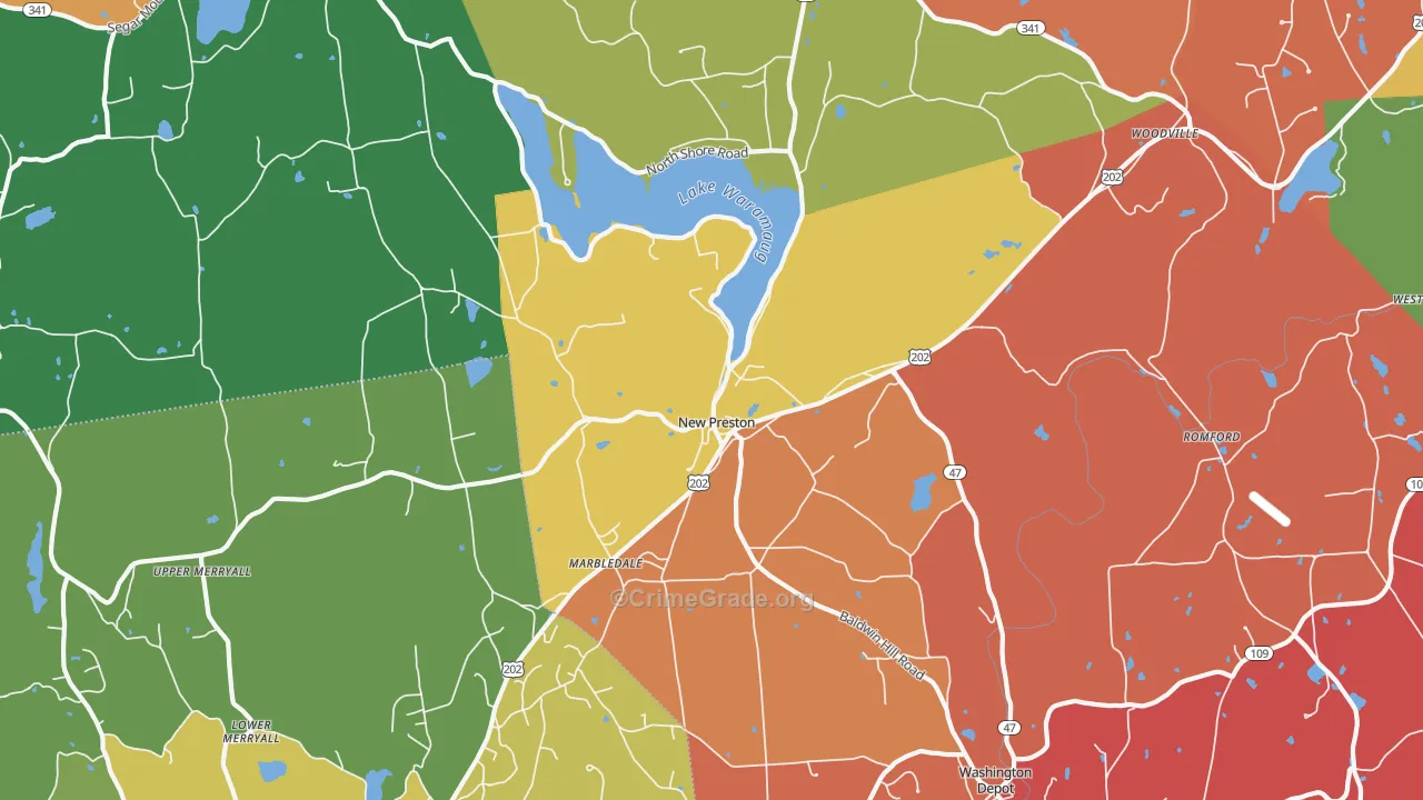 New Preston-Marble Dale, CT Map of Assault Rates