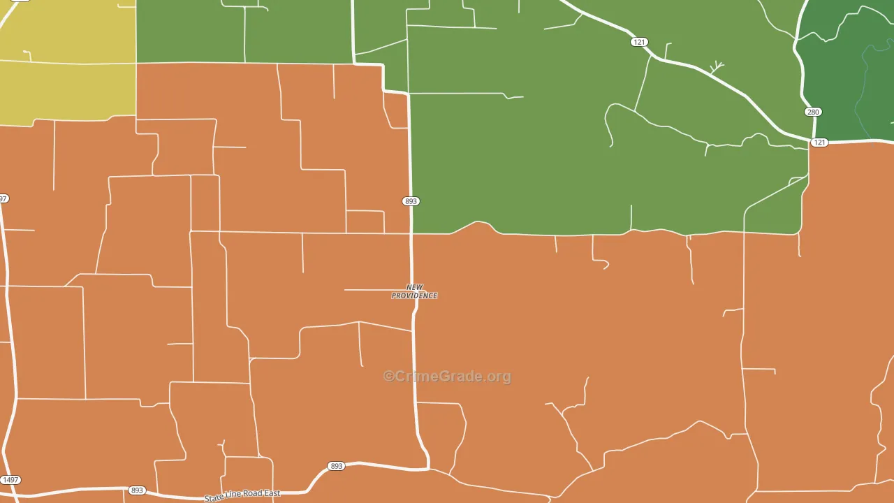 New Providence, KY Map of Assault Rates