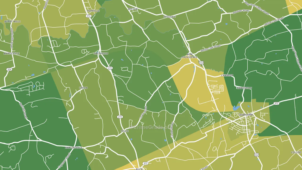 New Providence, PA Map of Assault Rates