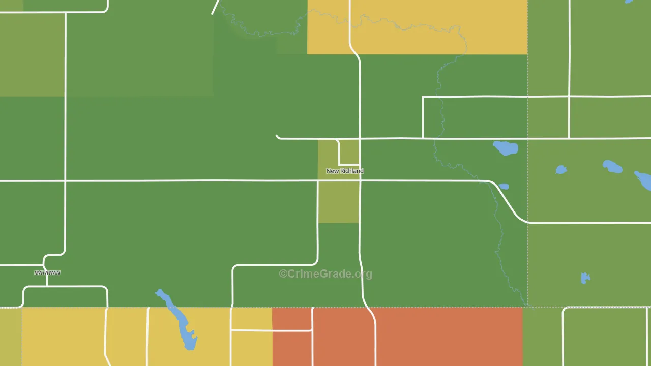 New Richland, MN Map of Assault Rates