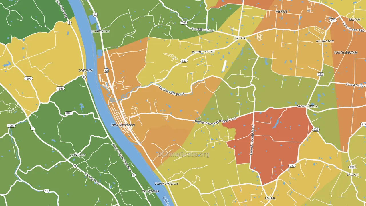 New Richmond, OH Map of Assault Rates