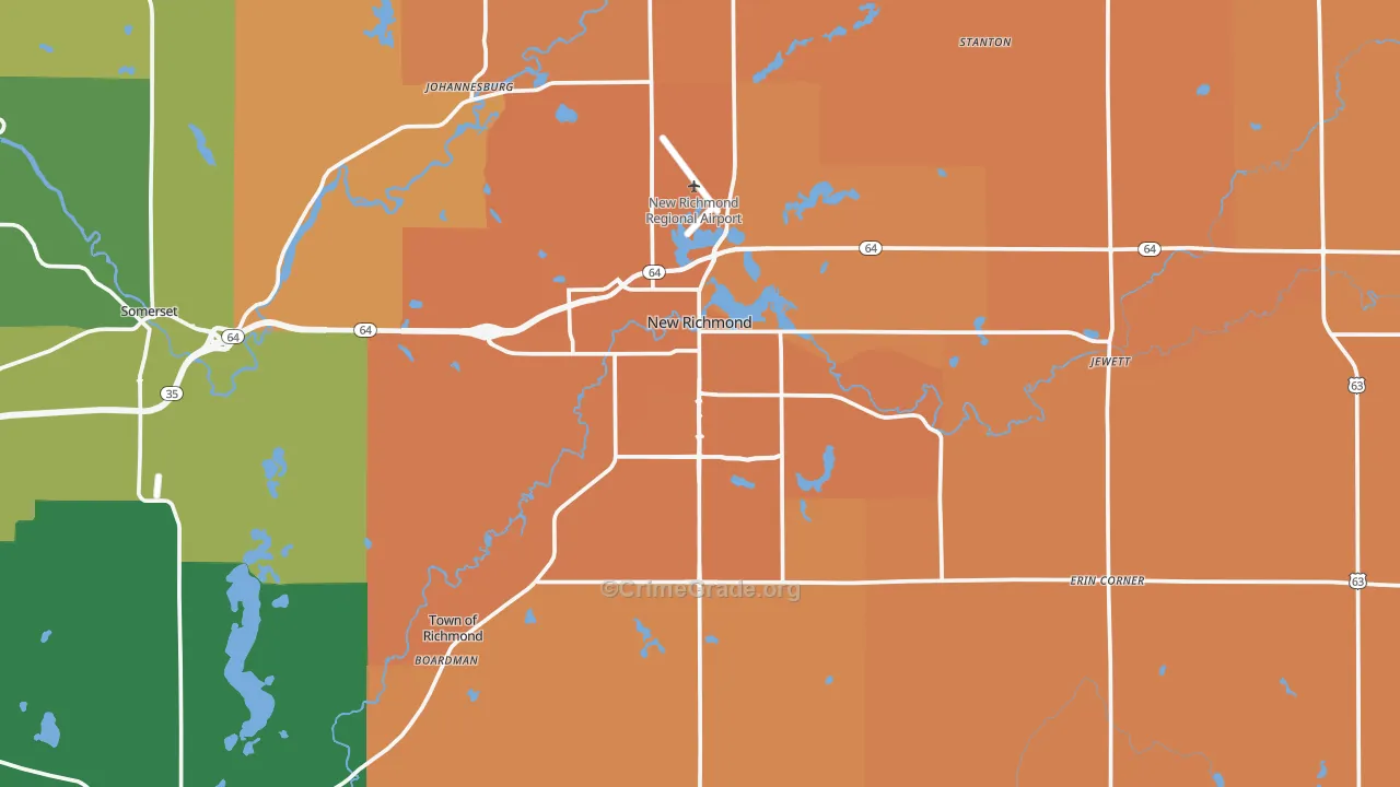 New Richmond, WI Map of Assault Rates