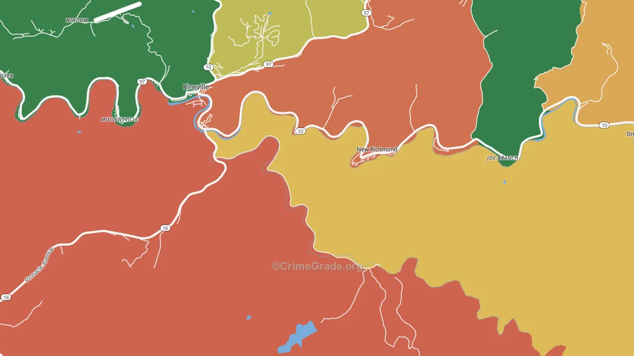 New Richmond, WV Map of Assault Rates