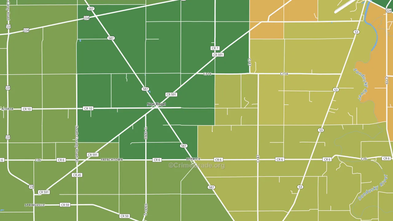 New Riegel, OH Map of Assault Rates