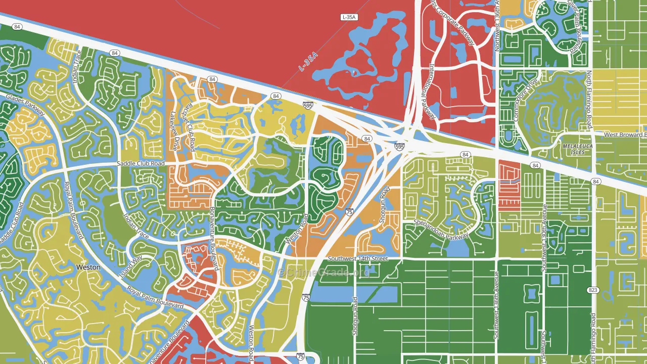 New River Estates, Sunrise, FL Map of Assault Rates