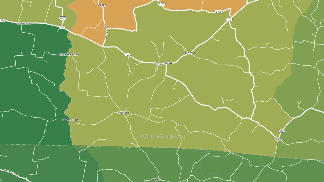 New Roe, KY Map of Assault Rates