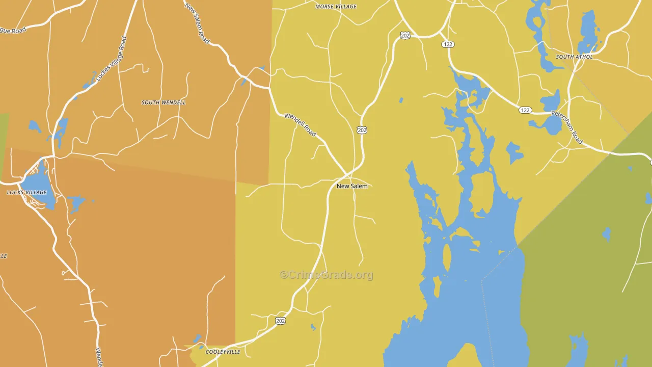 New Salem, MA Map of Assault Rates