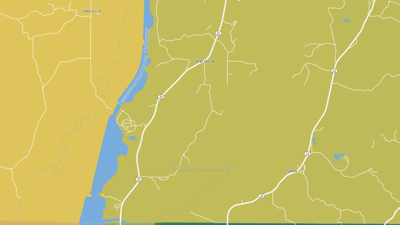 New Salem, MS Map of Assault Rates