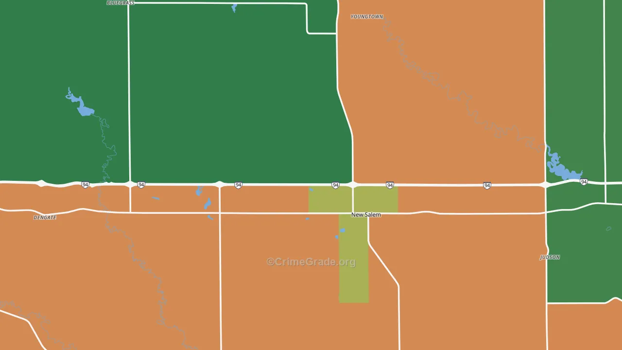 New Salem, ND Map of Assault Rates
