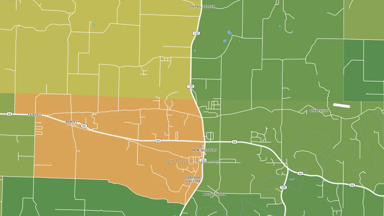 New Salisbury, IN Map of Assault Rates