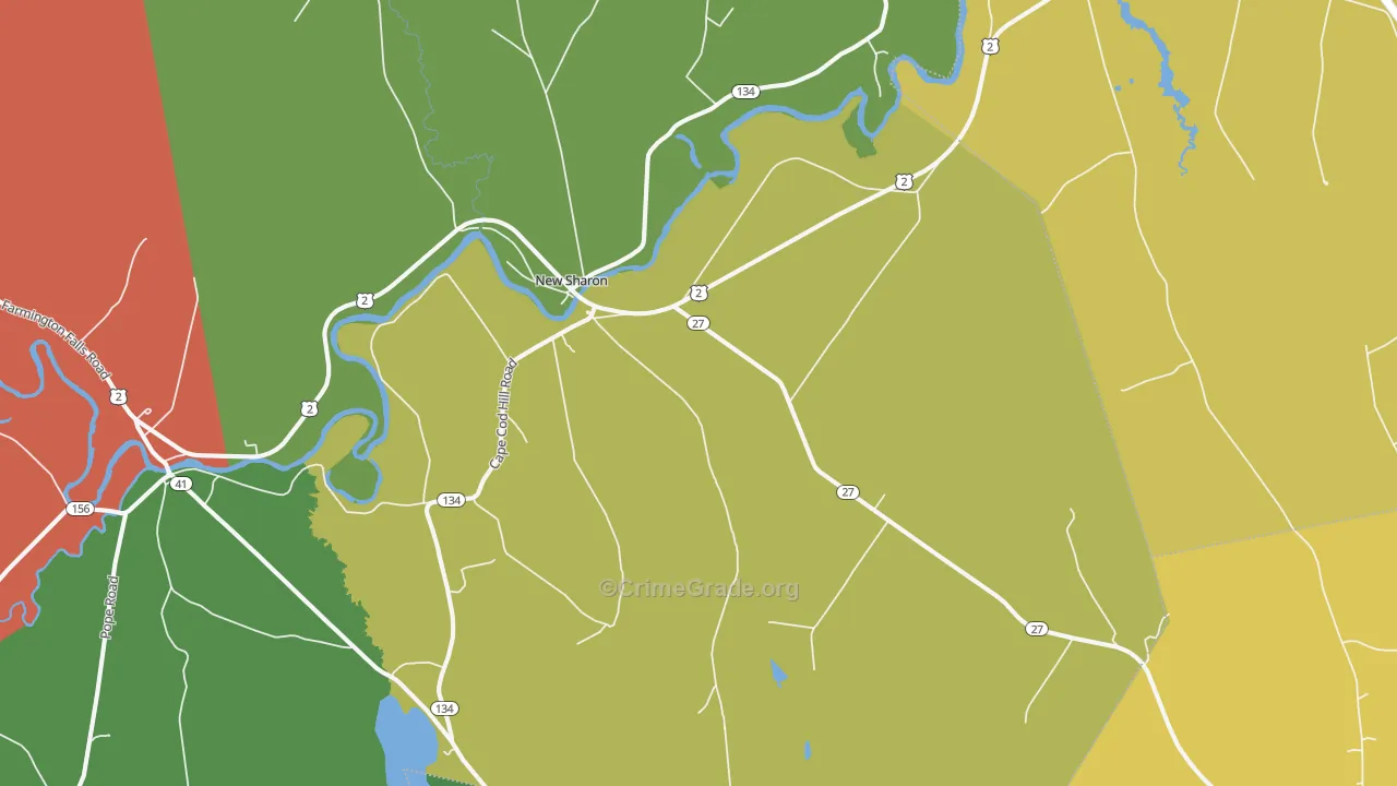 New Sharon, ME Map of Assault Rates