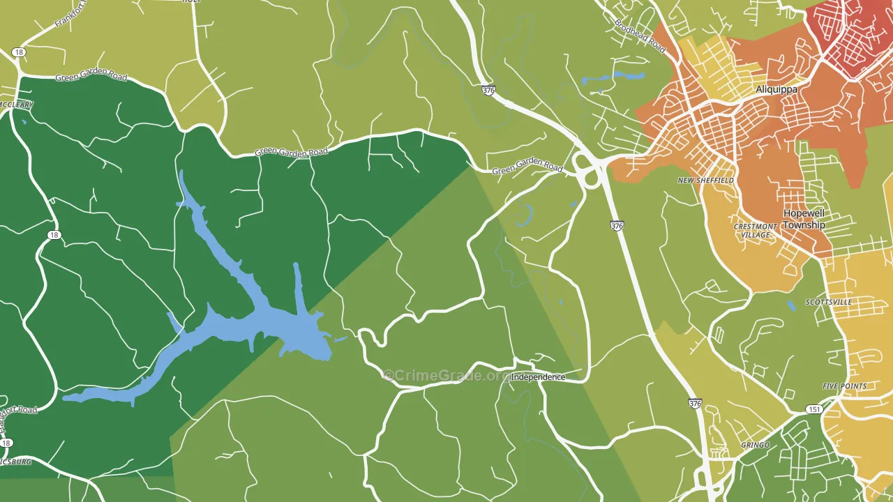 New Sheffield, PA Map of Assault Rates