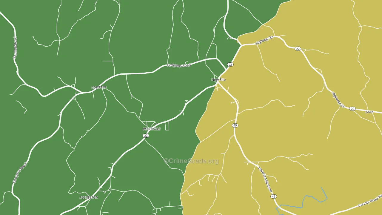 New Site, AL Map of Assault Rates