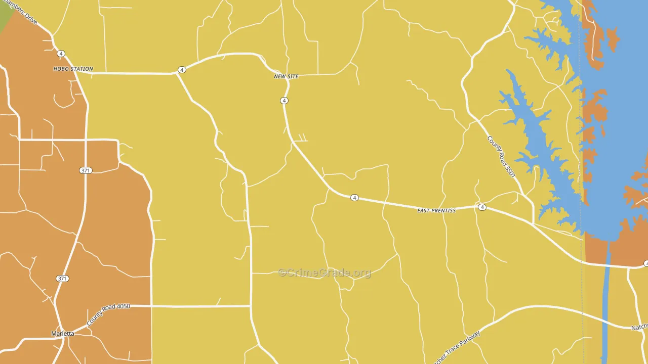New Site, MS Map of Assault Rates