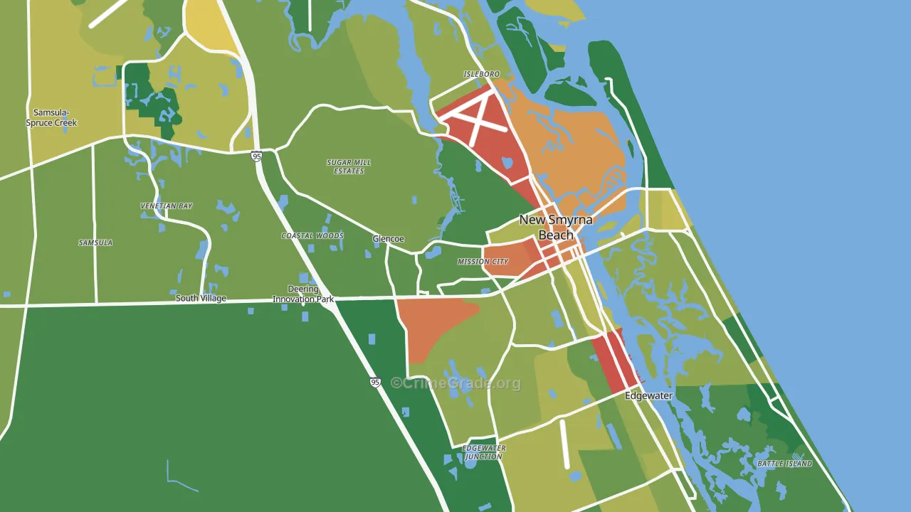 New Smyrna Beach, FL Map of Assault Rates