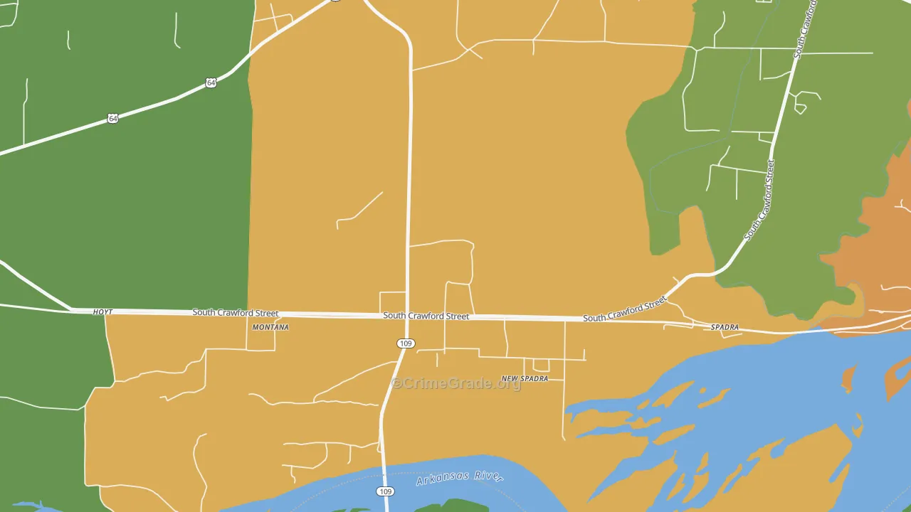 New Spadra, AR Map of Assault Rates