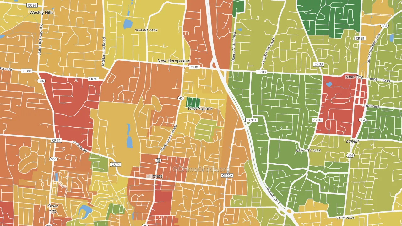 New Square, NY Map of Assault Rates