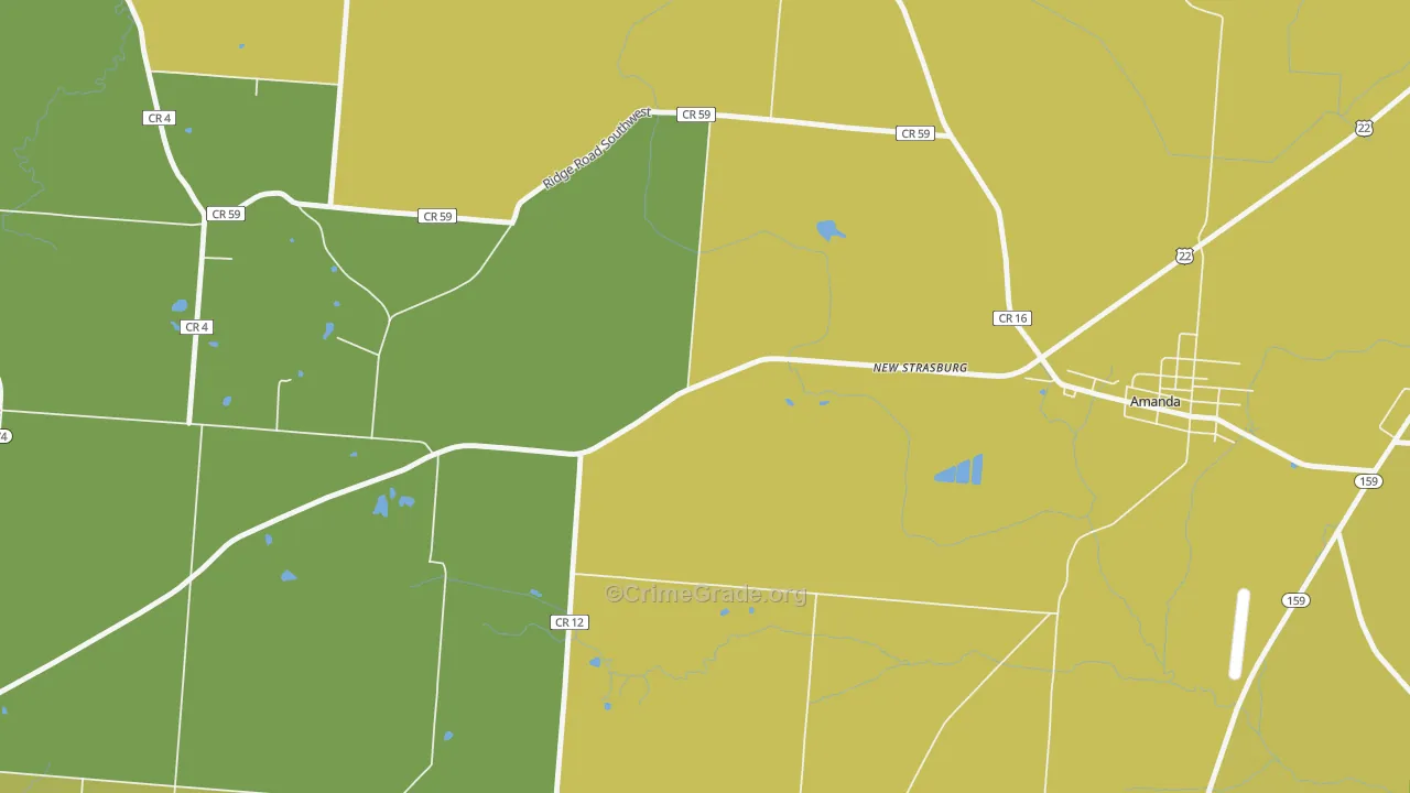 New Strasburg, OH Map of Assault Rates
