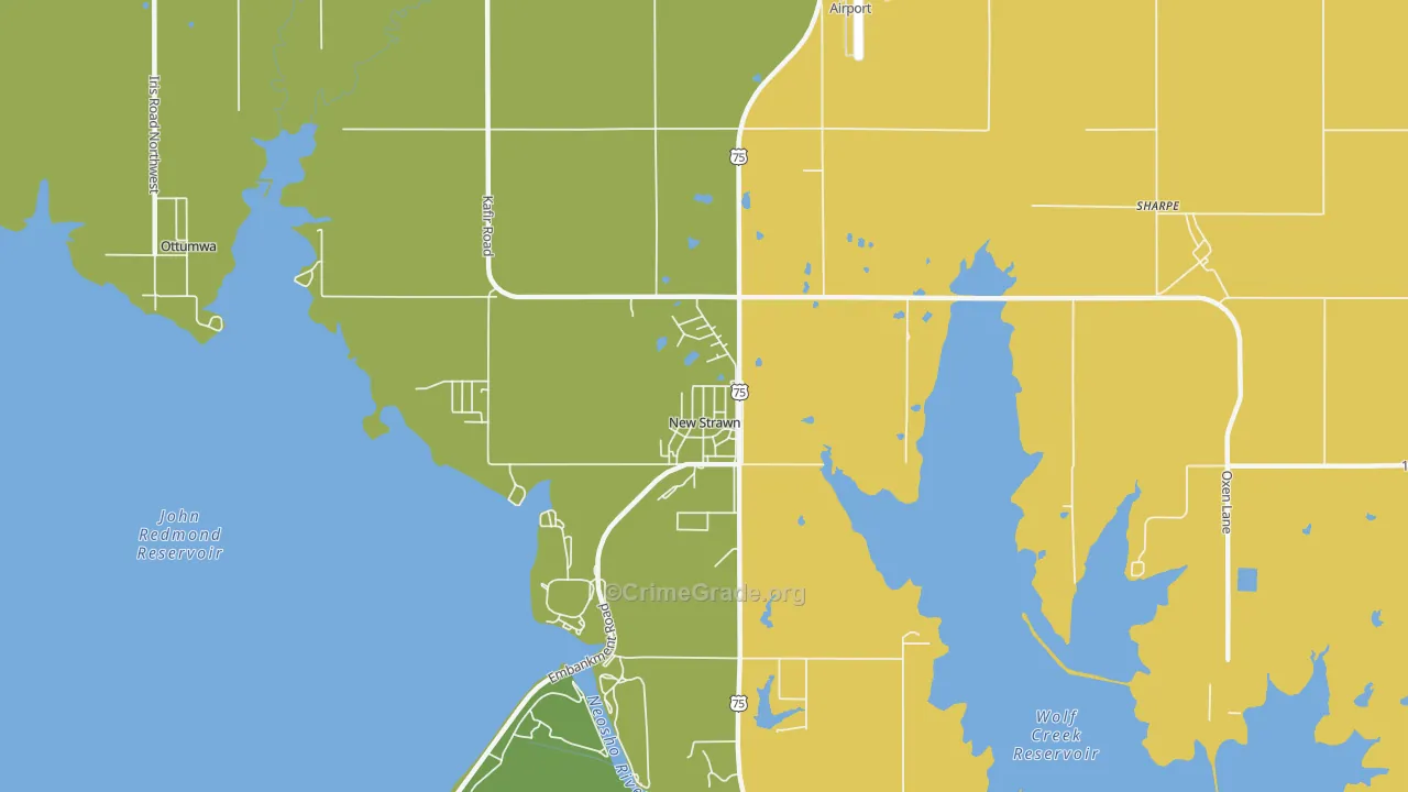 New Strawn, KS Map of Assault Rates