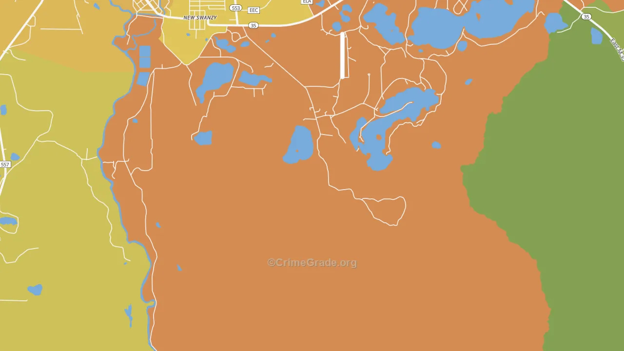 New Swanzy, MI Map of Assault Rates