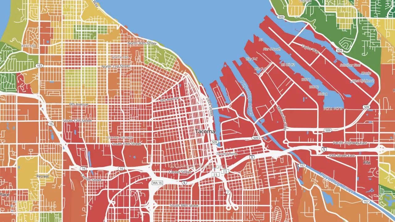 New Tacoma, Tacoma, WA Map of Assault Rates