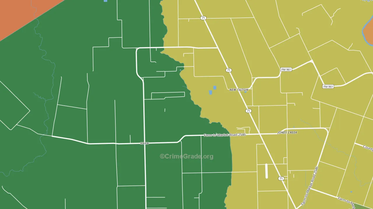 New Taiton, TX Map of Assault Rates