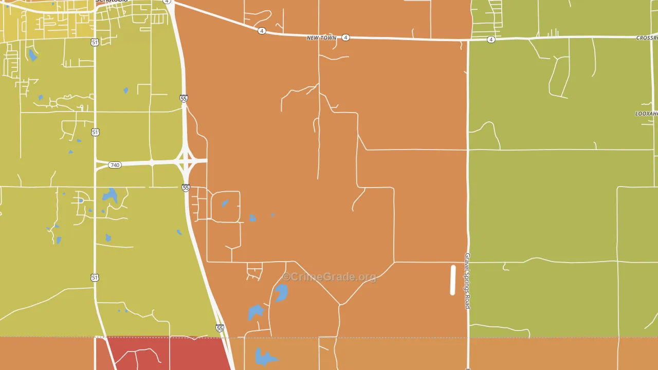 New Town, MS Map of Assault Rates