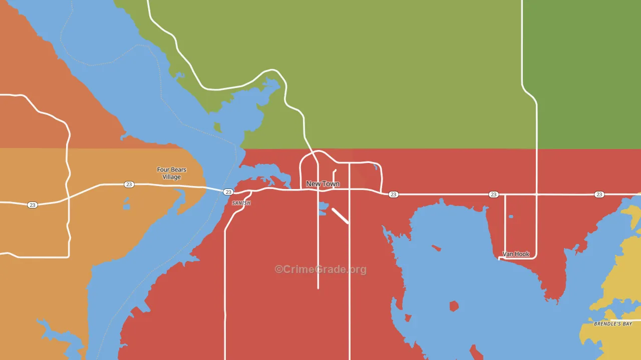 New Town, ND Map of Assault Rates