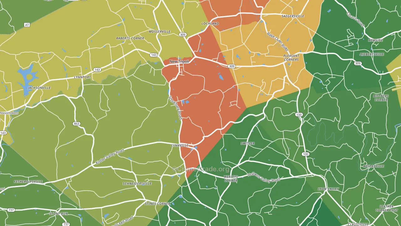 New Tripoli, PA Map of Assault Rates