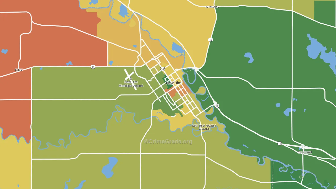 New Ulm, MN Map of Assault Rates