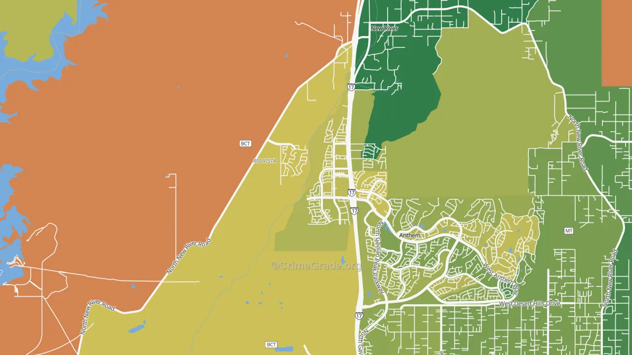 New Village, New River, AZ Map of Assault Rates