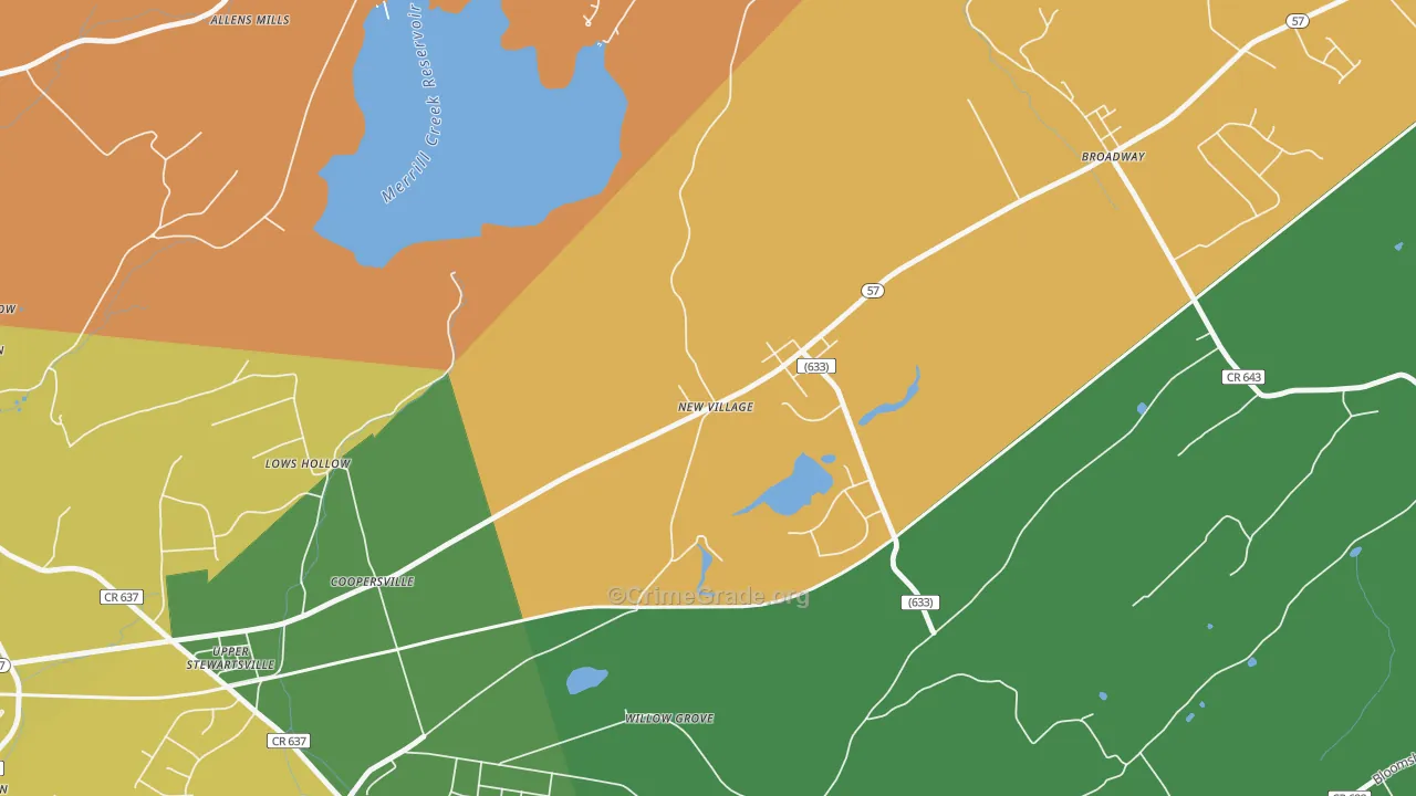 New Village, NJ Map of Assault Rates