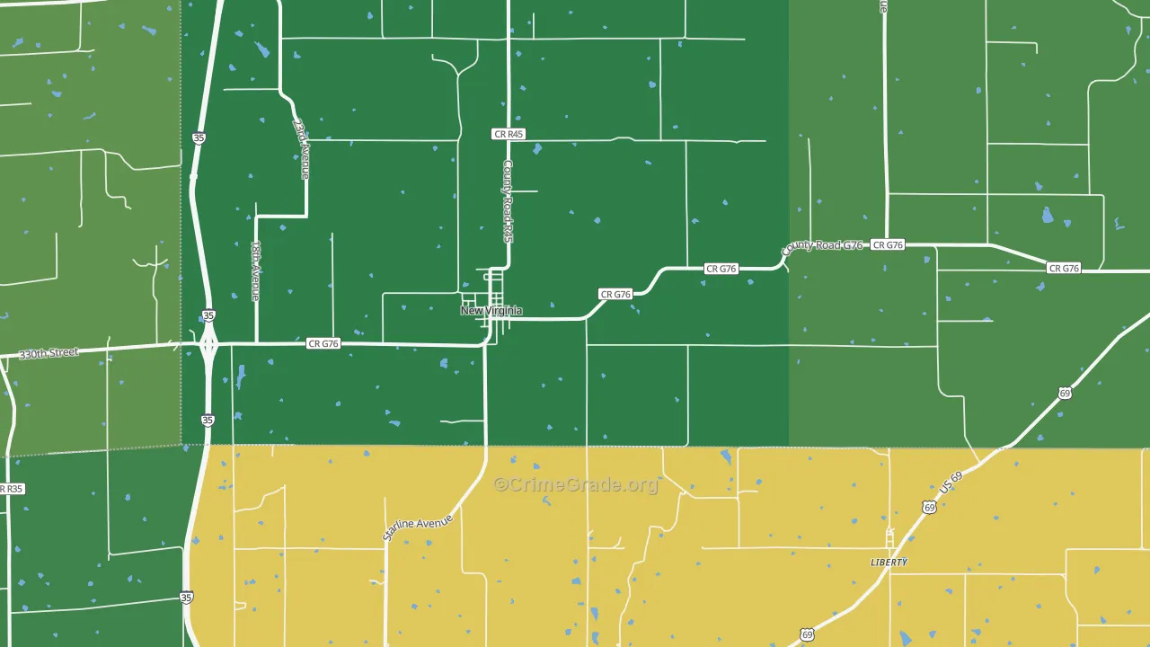 New Virginia, IA Map of Assault Rates