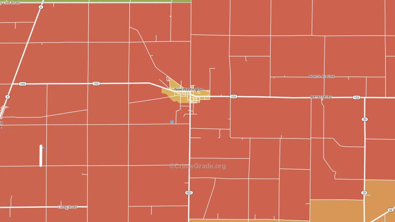 New Washington, OH Map of Assault Rates