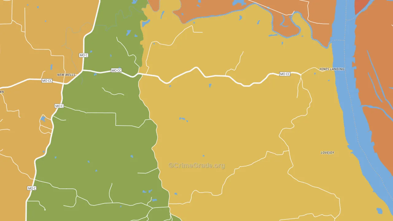 New Wells, MO Map of Assault Rates