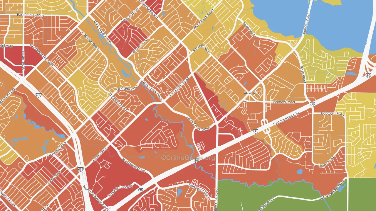 New West, Garland, TX Map of Assault Rates
