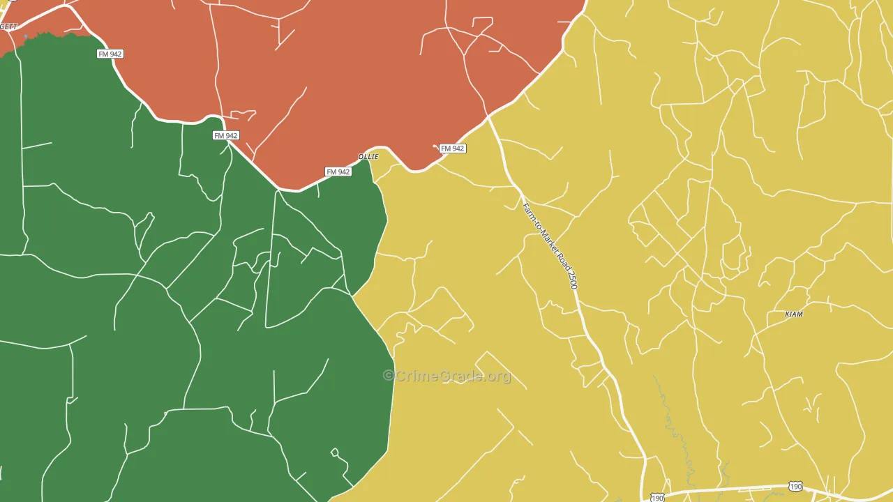 New Willard, TX Map of Assault Rates